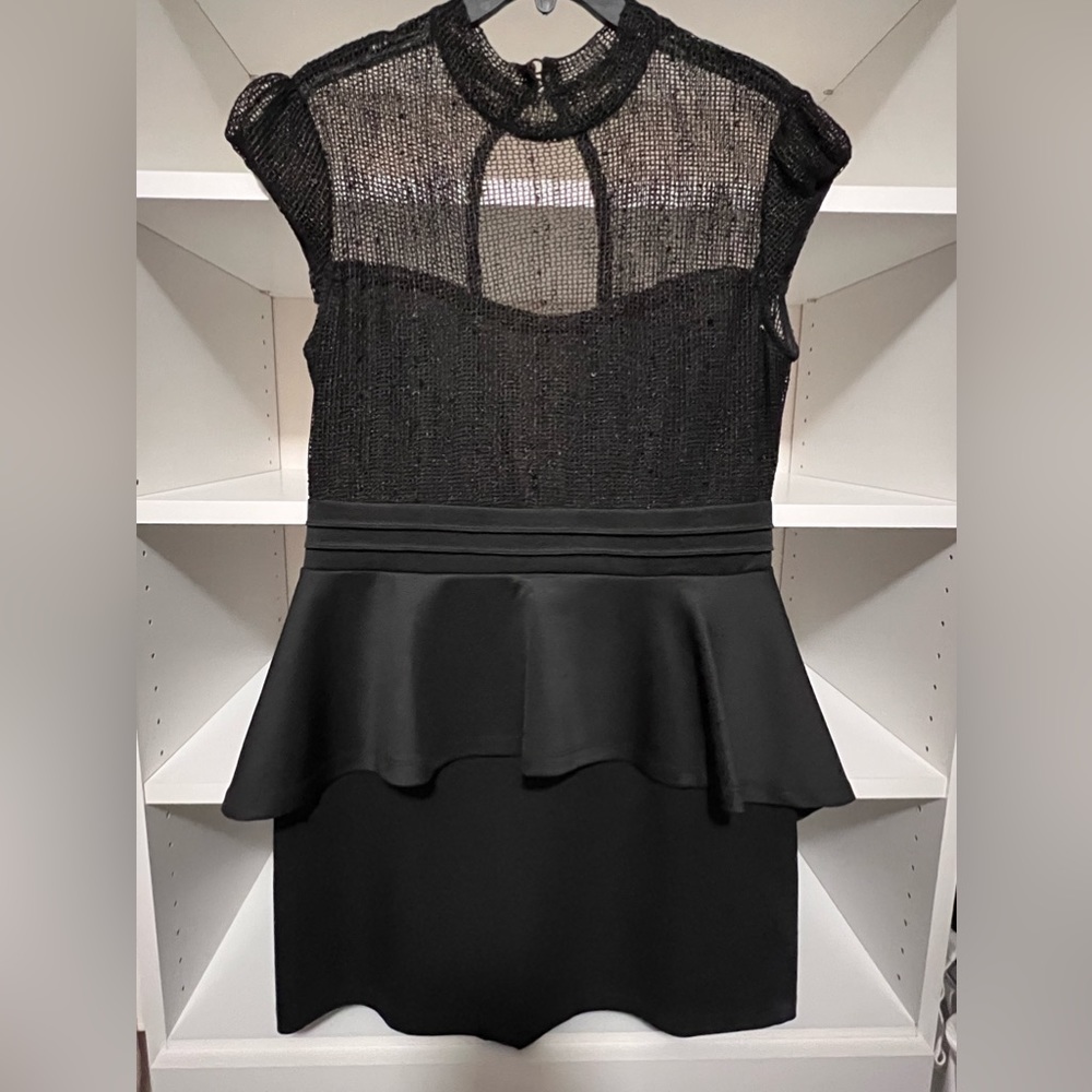 Fishnet peplum dress